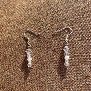 Translucent White Silver Earrings