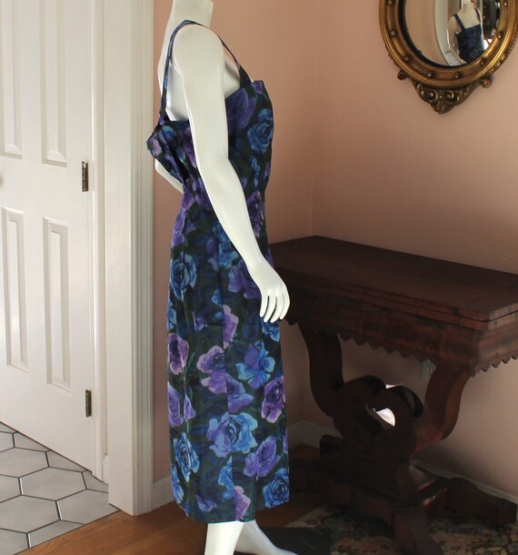 Vintage Purple and Blue Taffeta Sleeveless Dress … - image 9