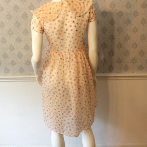 Vintage 1950s Princess Pat Sheer Nylon Pink Floral Dress image 5