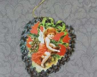 Lot of 50 Vintage Unused Victorian Reproduction Heart and Cherub Gift Tags