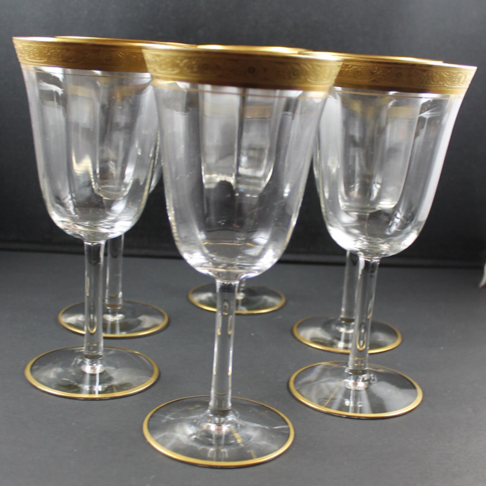 Set of 6 Tiffin Franciscan Minton Gold Rimmed Vintage Water or Etsy