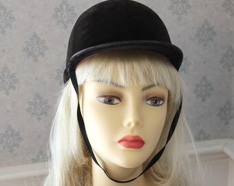 Vintage Brown Velvet Cromwell English Riding Hat
