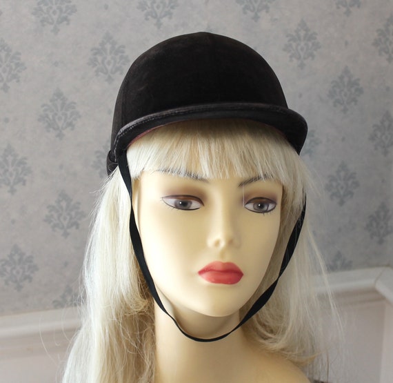 Vintage Brown Velvet Cromwell English Riding Hat Gem
