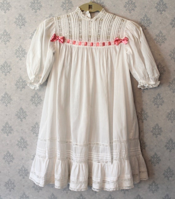 Antique Victorian to Edwardian White Cotton Lace C