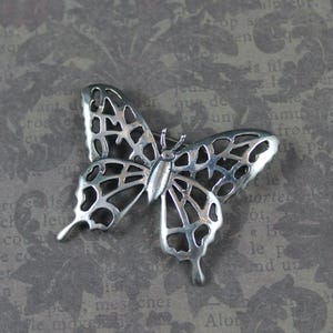 Vintage H& H Sterling Silver Filigree Butterfly Brooch