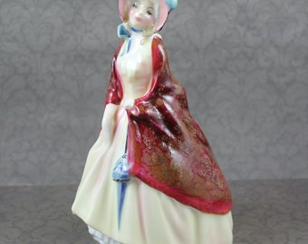 Vintage 1988 Royal Doulton Paisley Shawl Bone China Figurine