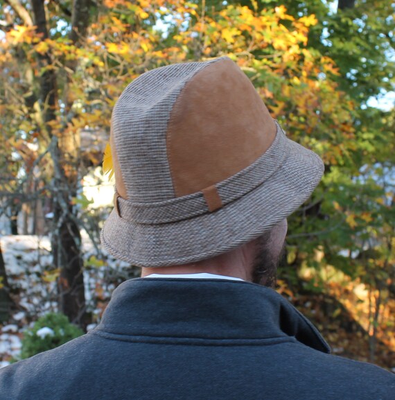 Vintage Men's Knox Brown Tweed, Suede and Feather… - image 3