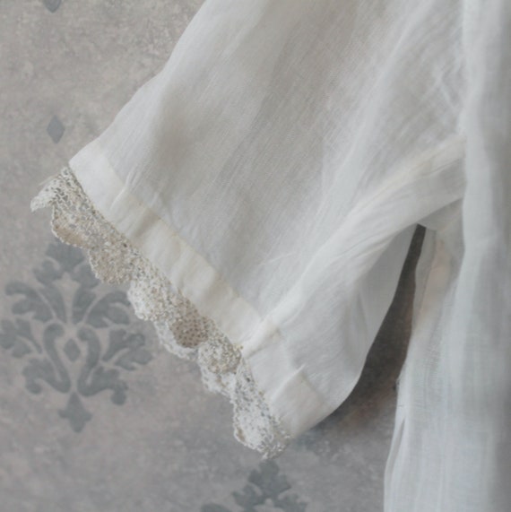 Vintage Sheer Soft White Cotton Embroidered Eyele… - image 3