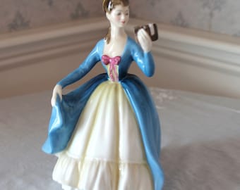 Vintage Royal Doulton Leading Lady Blue and Yellow Porcelain Figurine