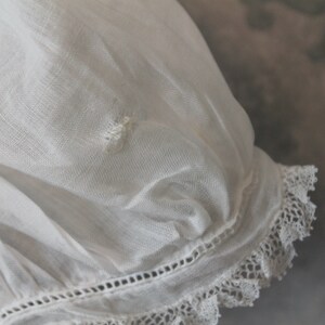 Vintage White Soft Sheer Cotton Wrap Style Short Sleeve Long Baby Baptism or Christening Gown image 8