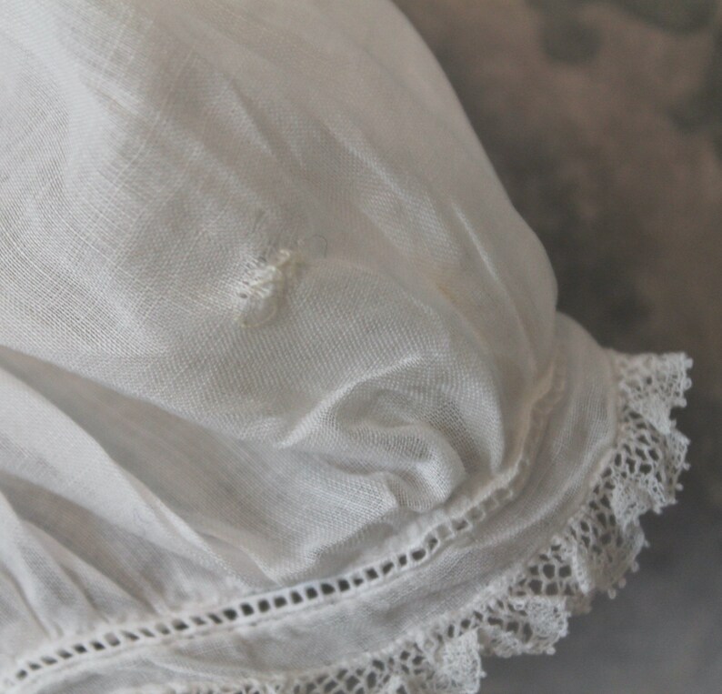 Vintage White Soft Sheer Cotton Wrap Style Short Sleeve Long Baby Baptism or Christening Gown image 8