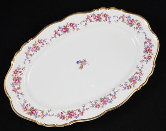 Edelstein Cordelia Bavarian Bone China Pink and Blue Floral 13" Platter