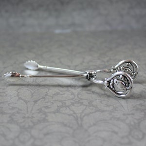 Vintage Georg Jensen Sterling Silver Blossom Small Sugar Tongs