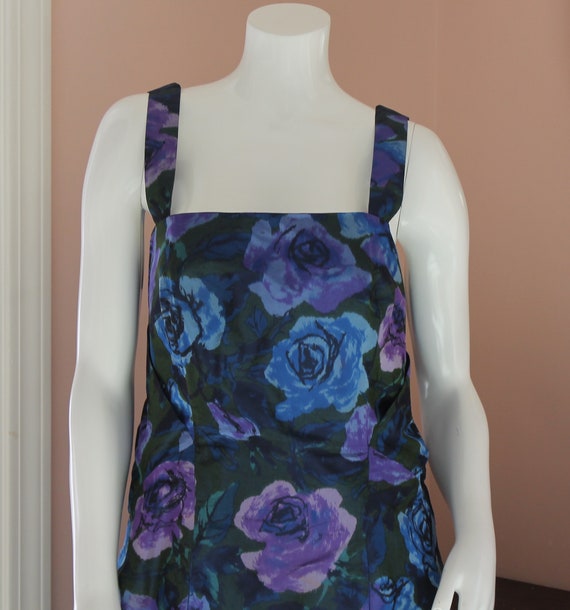 Vintage Purple and Blue Taffeta Sleeveless Dress … - image 7