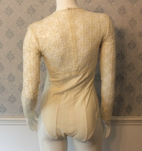 Vintage 1990s Escada Ivory Sequin Snowflake Sheer… - image 2