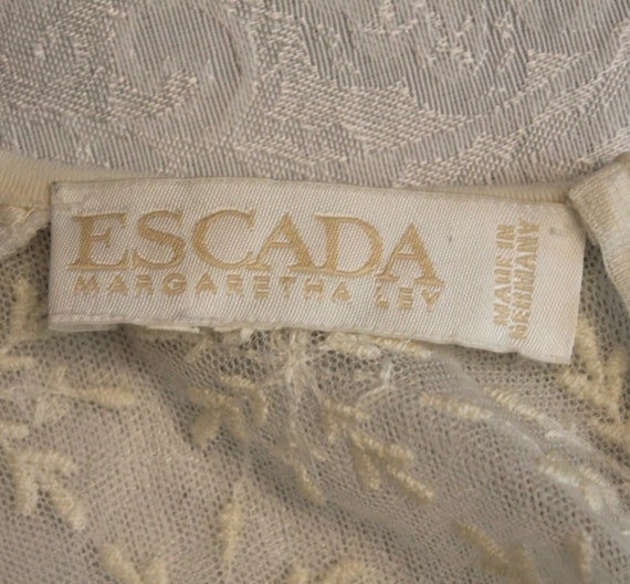 Vintage 1990s Escada Ivory Sequin Snowflake Sheer… - image 10