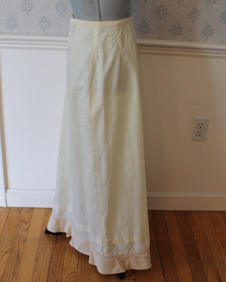 Vintage Ivory Cotton Plain Petticoat Under Skirt