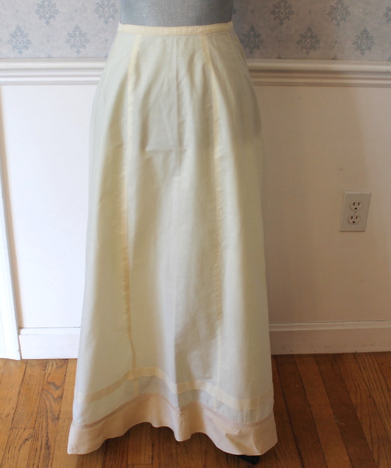 Vintage Ivory Cotton Plain Petticoat Under Skirt