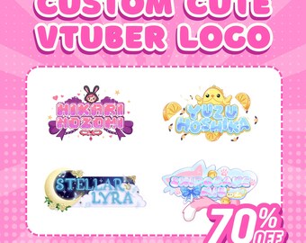 Benutzerdefiniertes Vtuber-Logo, Vtuber-Logo, Logo für Stream, Vtuber-Logotext oder animiert, Vtuber-Asset, Logo-Vtuber-Promission, süßes Vtuber-Logo