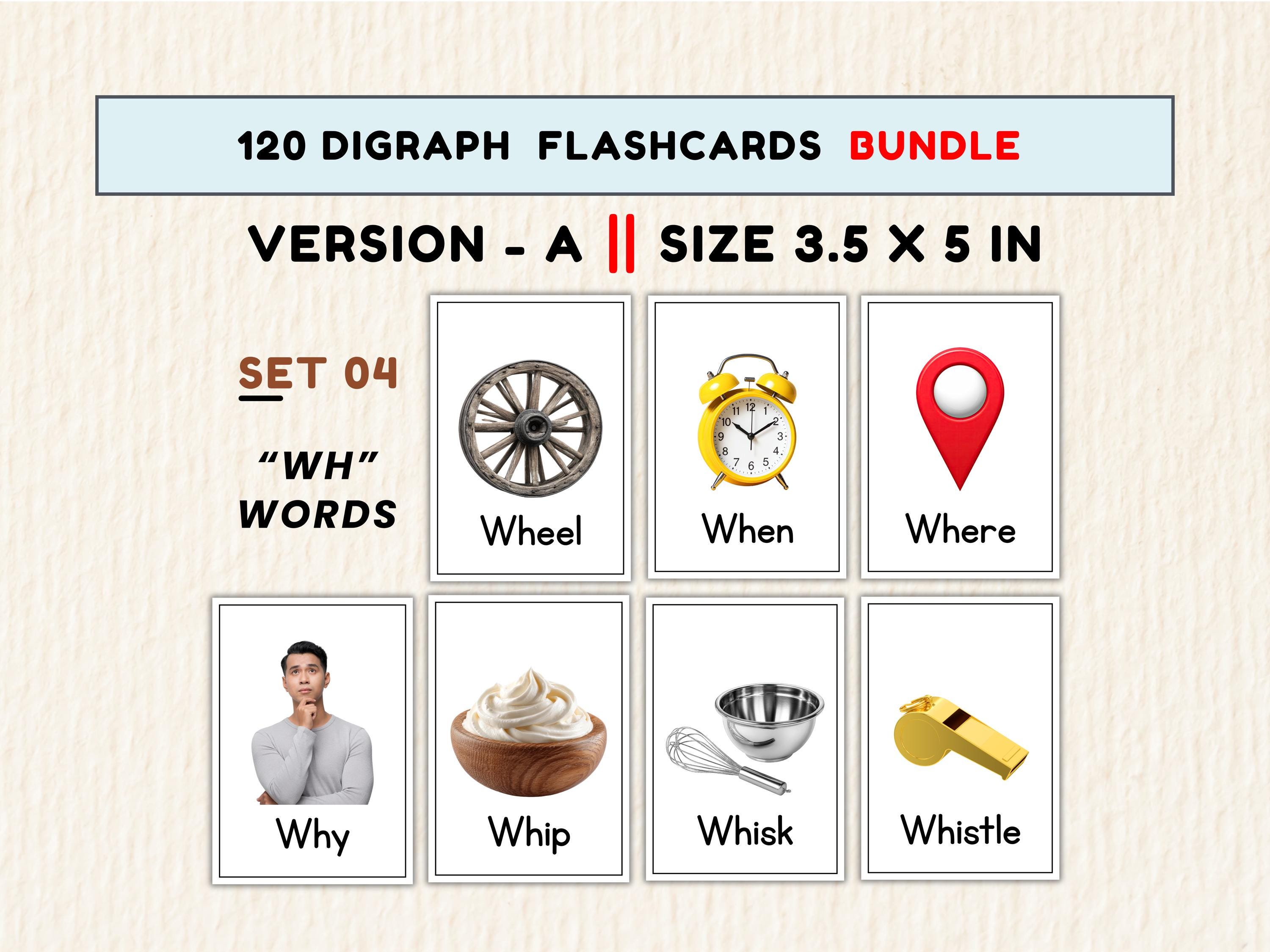 120 Printable Digraph Flashcards Bundle – Phonics Learning Cards for ...