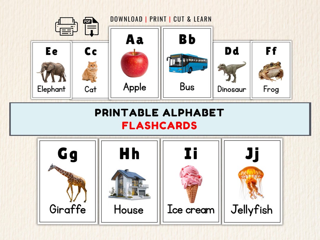 26 Printable Alphabet Flashcards for Preschool & Kindergarten | PDF ...