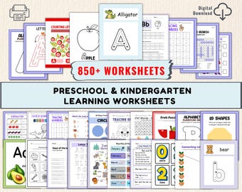 Preschool Worksheets Bundle 850+ Printable Learning Activities for Toddlers & Kindergarten