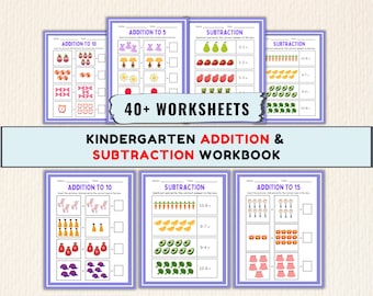 40 Kindergarten Addition and Subtraction Worksheets to 20 Printable Math PDF
