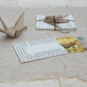 Mini Book Page Envelopes and Cards - Coin Envelopes - Gift Card Envelopes
