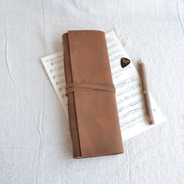 Leather Guitar Book/Tab Paper Book with Pick Pocket