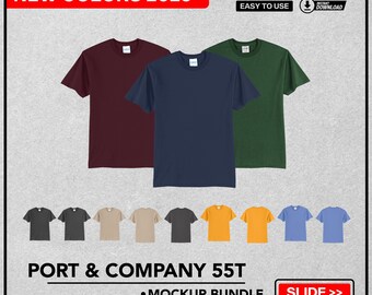 port company pc55T Png mockup, High-Quality port company pc55T T-Shirt Mockup, pc55T Design Template, Customizable & Easy to Use