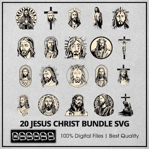 Jezus Christus SVG, Jezus Christus Svg-bundel, Jezus Christus Png, Jezus Christus Vector, christelijke Svg, katholieke Svg, ReligionSvg, Jezus silhouet
