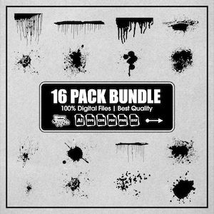 Paint Splatter SVG, Bundle, Paint Splats Svg, Paint Svg, Clipart, Vector, Ink splatter, Paint streak blob, Cut File for Cricut, Silhouette