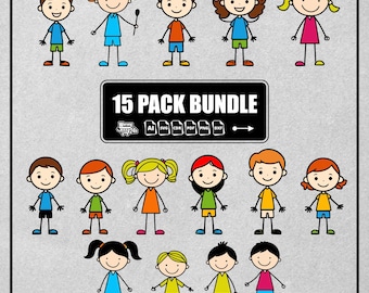 Stick Figures SVG, Stick kinderen SVG, Stick Boy clipart, Stick Girl Png, schoolkinderen SVG, Stick mensen, bestand knippen Cricut, silhouet