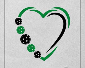 Pickleball Heart SVG, Pickleball SVG, Pickleball Shirt SVG, Pickleball Mama svg, I Love Pickleball svg, Cut Files for Cricut, Silhouette