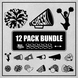 Cheer BIG SVG Bundle, Cheerleading SVG, Cheer svg, Megaphone svg, cheer team svg, cheerleader girl svg, cheer mom svg, cut file cricut, png