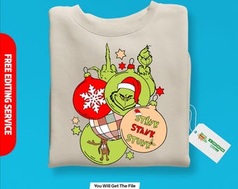 Stink Stank Stunk Grinch Santa SVG, Grinch PNG DXF Sublimation design, Layered Grinch svg, Christmas svg, Grinch Christmas