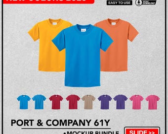 Port Company PC61Y Mockup PNG, High-Quality Port Company PC61Y T-Shirt Mockup, PC61Y Mockup Design Template, Customizable & Easy to Use