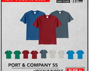 port company pc55 Png mockup, High-Quality port company pc55 T-Shirt Mockup, pc55 Design Template, Customizable & Easy to Use