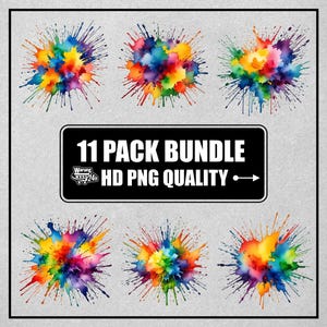 Clipart aquarelle couleur Splash PNG Clipart éclaboussures de peinture Clipart encre alcool Clipart abstrait | PNG, utilisation commerciale, téléchargement immédiat