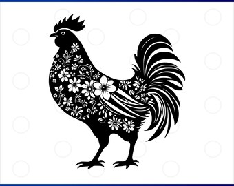Floral Chicken SVG, Floral Farm Animals SVG, Chicken svg, Farmhouse SVG, Farmhouse Sign, Farmhouse Decor svg, Farm Life, Cut File Cricut