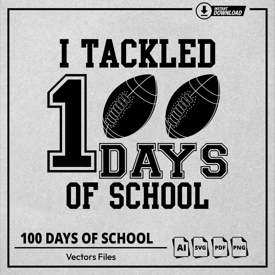 100 Days of School SVG, 100th Day of School Svg, 100 Days, Football Svg ...