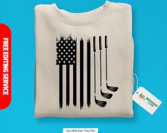 American Golf SVG | Golf Cart, Golfer & Ball SVG Files for Cricut | Instant Download for Fun Gifts