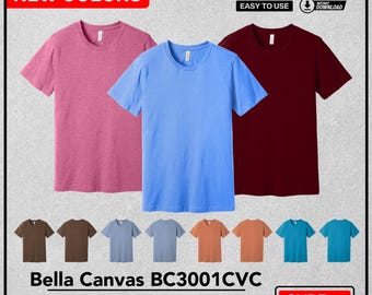 Bella Canvas BC3001CVC, High-Quality Bella Canvas BC3001CVC T-Shirt Mockup, BC3001CVC Design Template, Customizable & Easy to Use