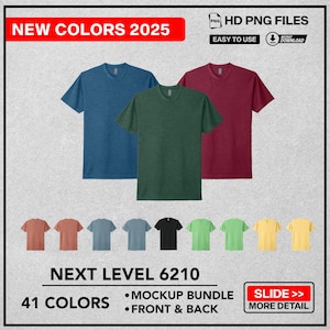 Next Level NL6210 Png mockup, High-Quality Next Level NL6210 T-Shirt Mockup, NL6210 Design Template, Customizable & Easy to Use