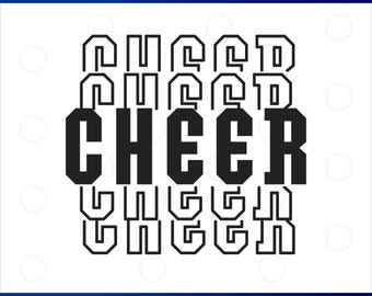 Cheer SVG, Stacked Cheer SVG, Cheerleading SVG, cheer team svg, cheerleader girl svg, cheer mom svg, cut file for cricut, silhouette