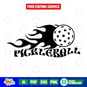 Design de t-shirt pour pickleball Fire | Cadeaux et oeuvres d'art SVG Pickleball uniques pour les joueurs, parfaits pour une décoration de Noël