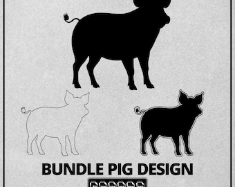 Digital nedladdning av Show Pig | SVG- och PNG-klippfil för Cricut | Silhuettkontur för Show Pig | Direktnedladdning