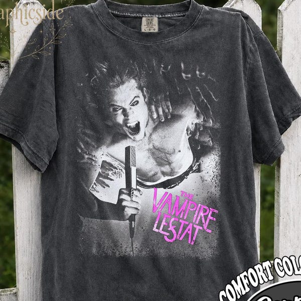 Retro 90's Comfort Colors Vampire Lestat Shirt,  Horror Band Gothic Vampire Graphic Fan Tee, Gift For Man & Woman T-Shirt