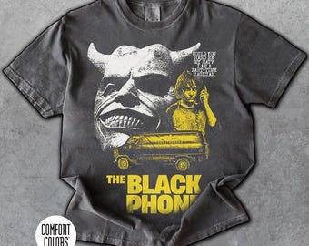 Retro 90's Comfort Colors The Black Phone T-Shirt, The Black Phone Horror Movie T-Shirt, Gift For Women and Man Unisex T-Shirt
