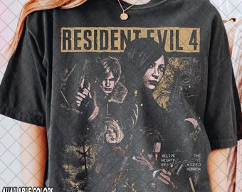 Retro 90's Comfort Colors Resident Evil 4 Vintage T-Shirt, RE 4 T-Shirt, Gift For Women and Man Unisex T-Shirt